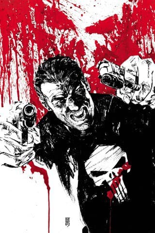 The Punisher holding guns.